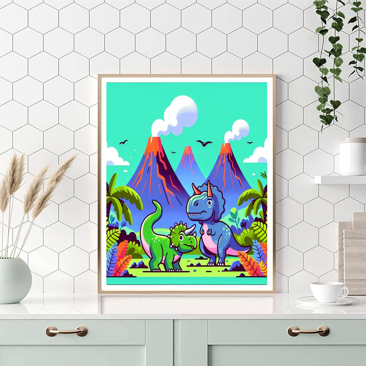 Dinosaur Roar Land Painting Number Kit