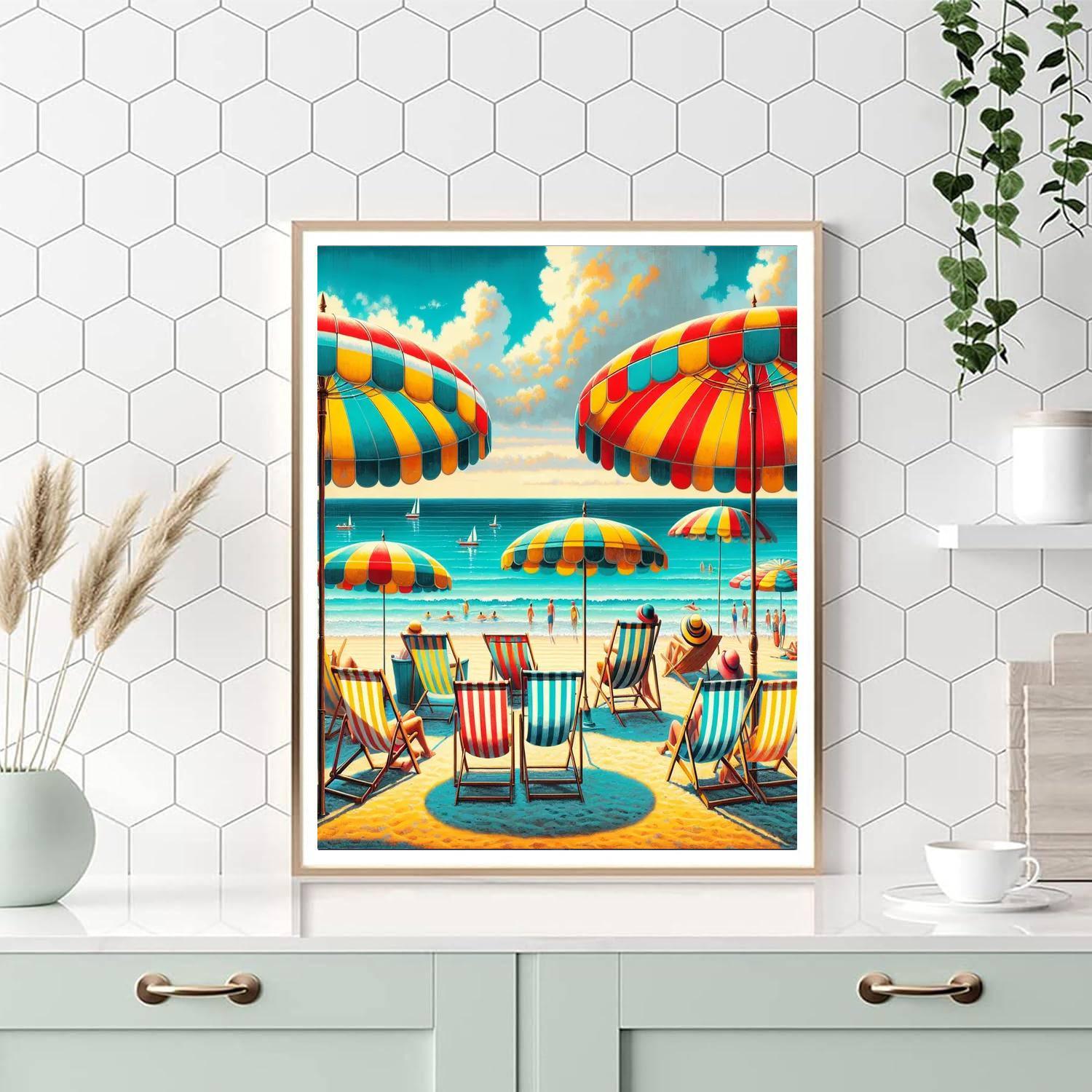 Retro Seaside Joy DIY Paint By Numbers