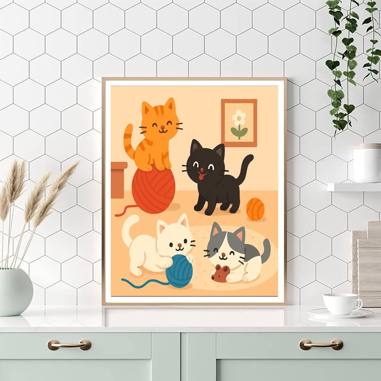 Adorable Kitten Kingdom Numbered Painting Kits