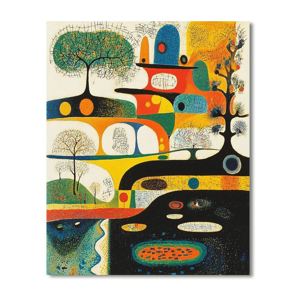 Joan Miró Inspired Imaginary Landscapes  Number Painting