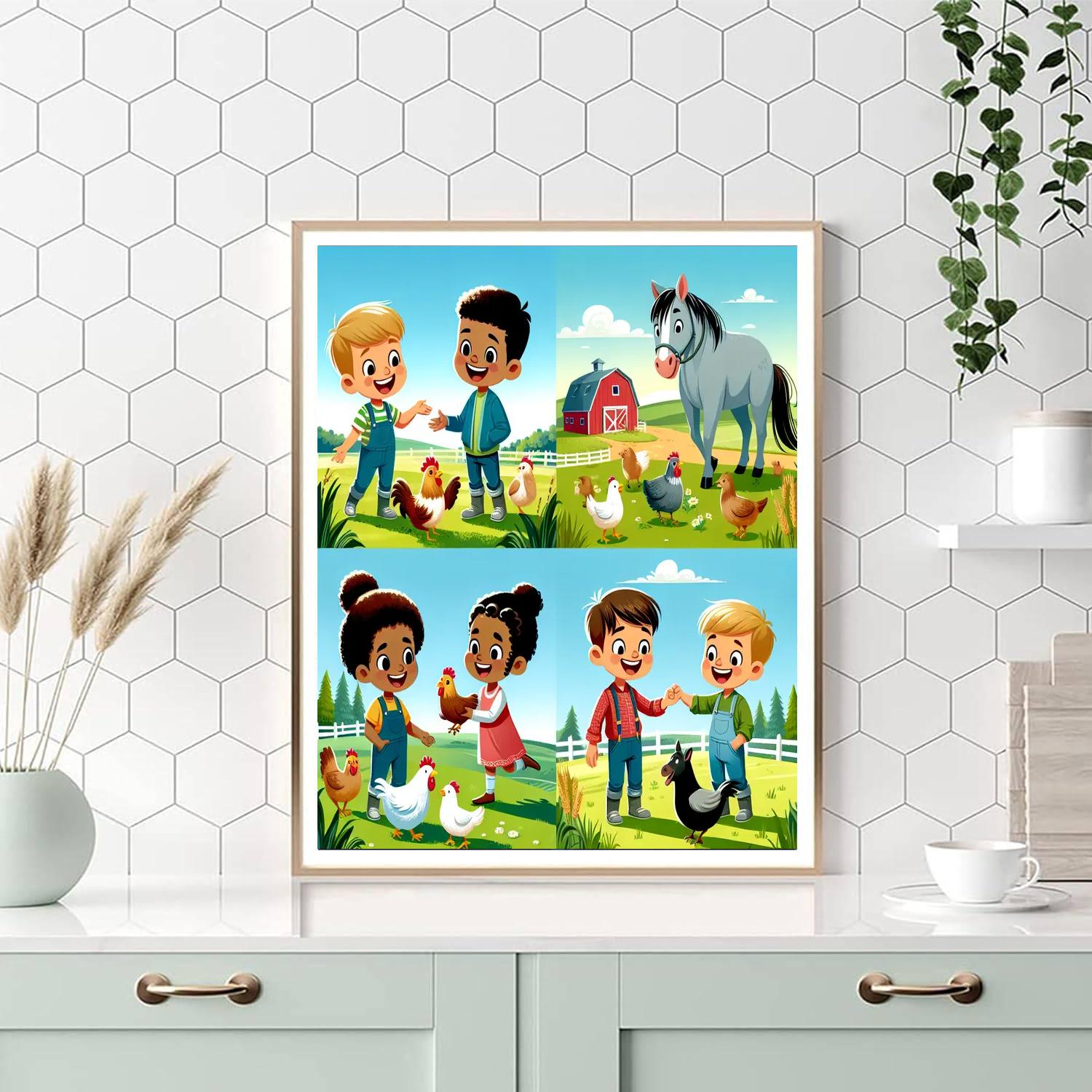 Friendship On The Farm Paint By Numbers Kits