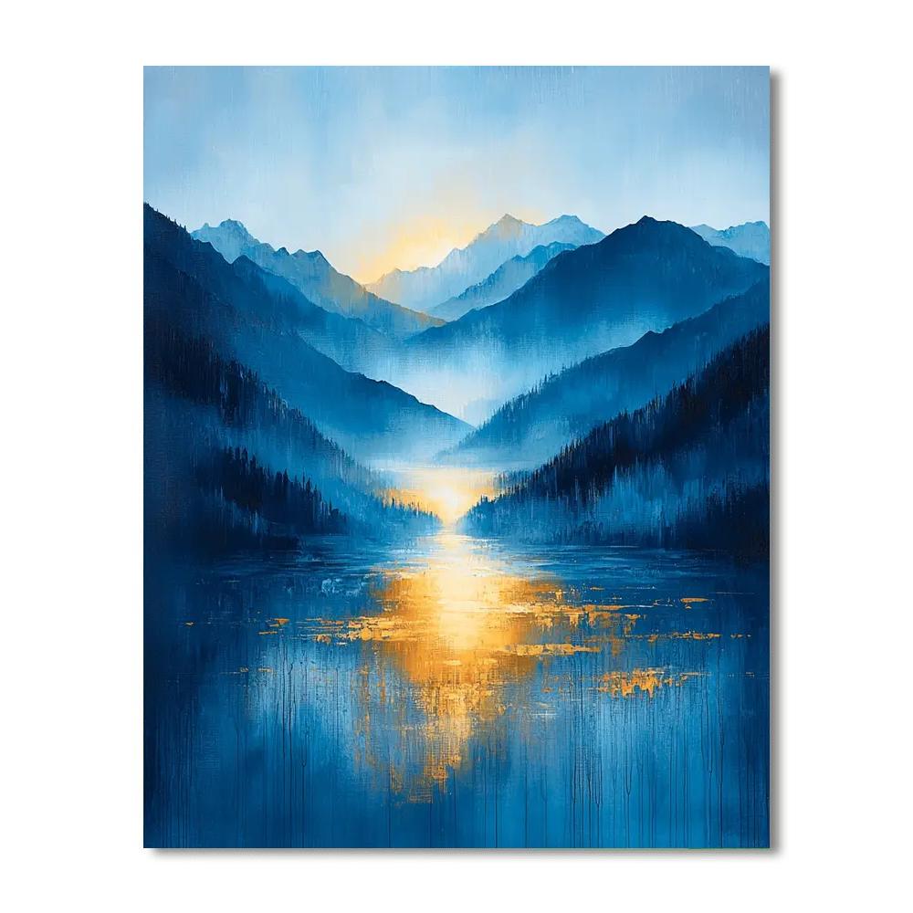 Friedrich Inspired Sublime Mountain Sunrise  Paint By Numbers