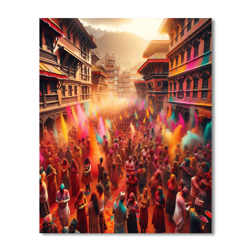 Festival Of Colors - Nepal Number Painting