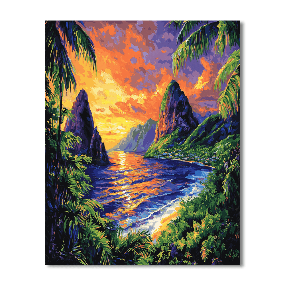 St. Lucia Pitons Paint By Numbers Kits
