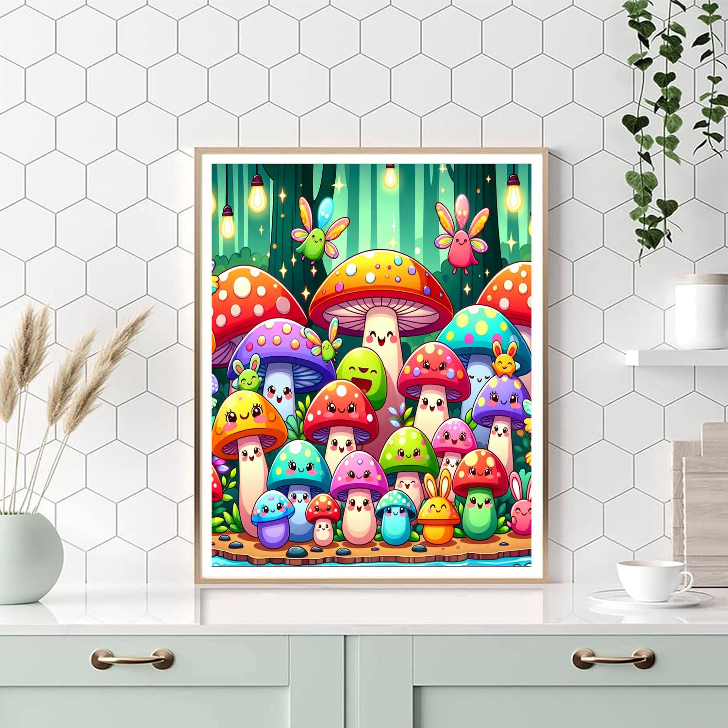 Magical Mushroom Adventure Paint By Numbers Art