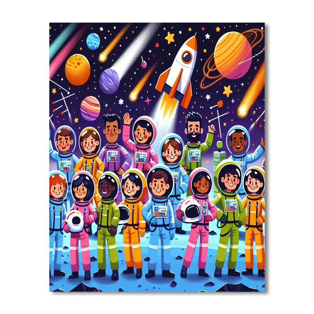 Space Rescue Squad DIY Paint By Numbers