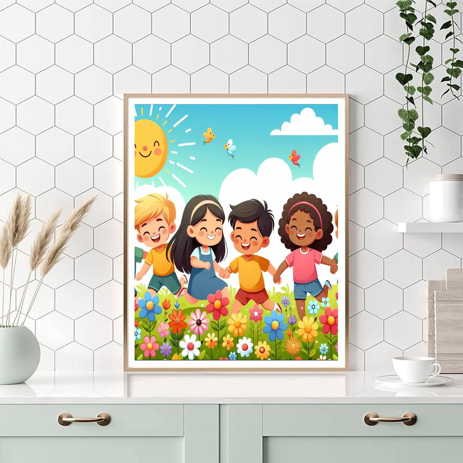 Bright Meadow Gathering Paint By Numbers