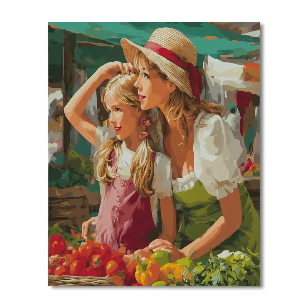 A Day At The Farmer's Market Painting Number Kit