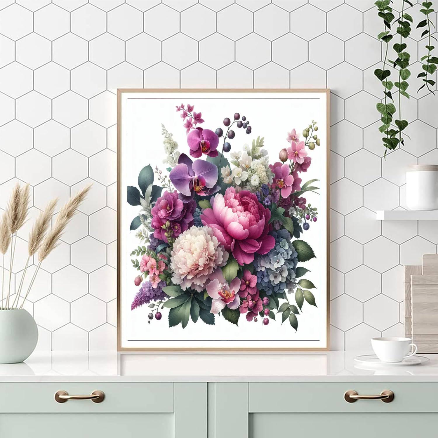 Elegant Floral Composition Number Painting