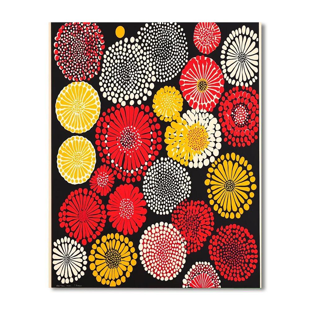 Yayoi Kusama Inspired Whimsical Polka Dreams  Paint By Number