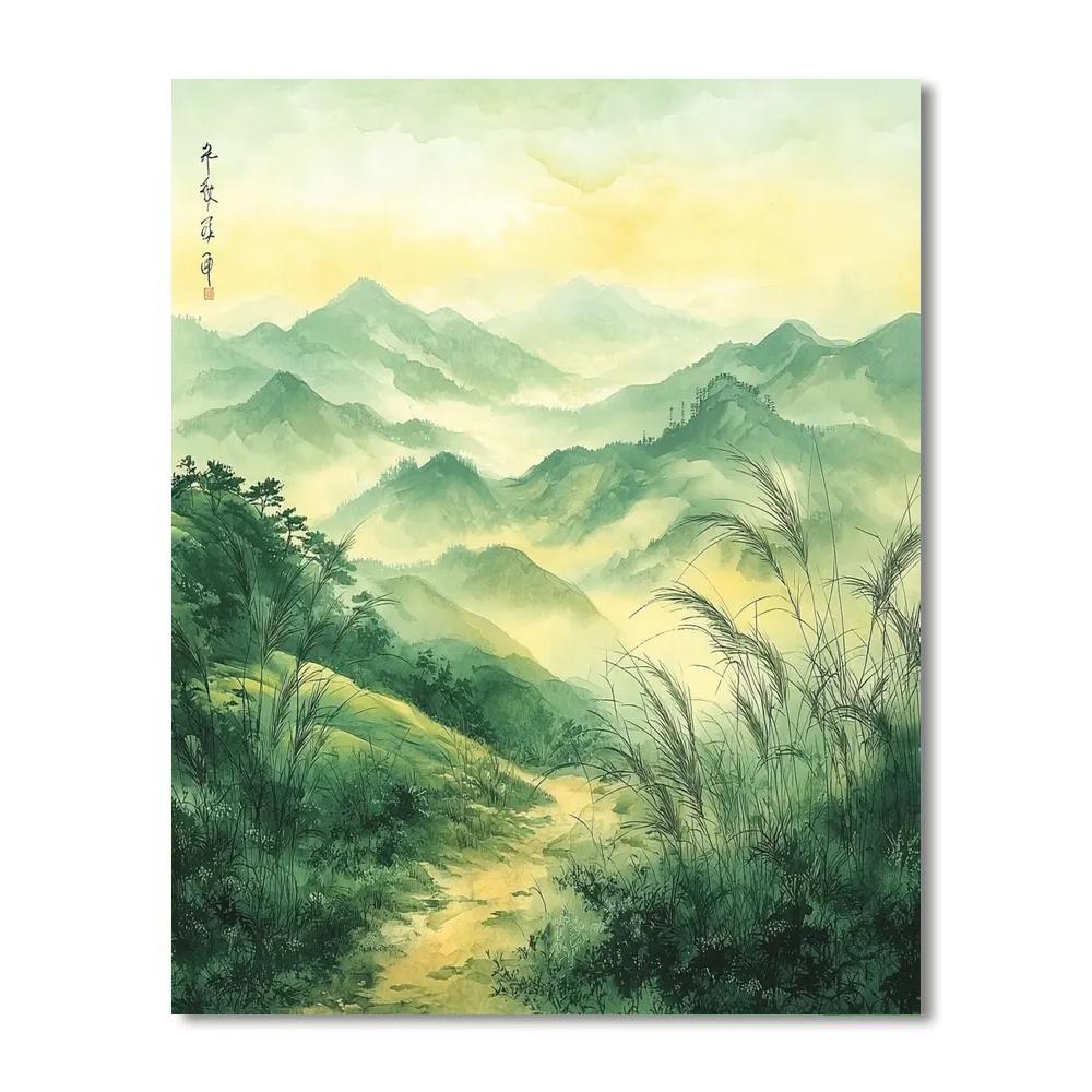 Hiroshige Inspired Gentle Breezes  Number Painting