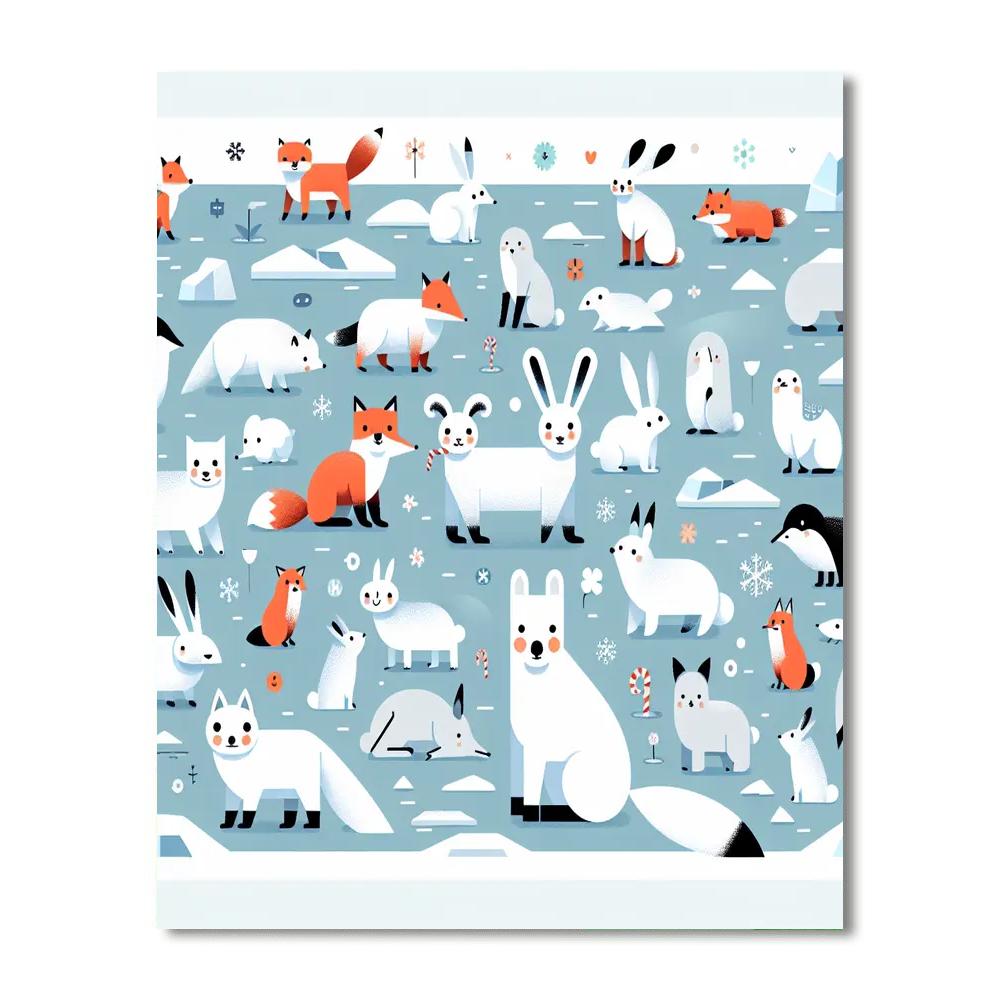 Arctic Animal Celebration Painting By Numbers Kit