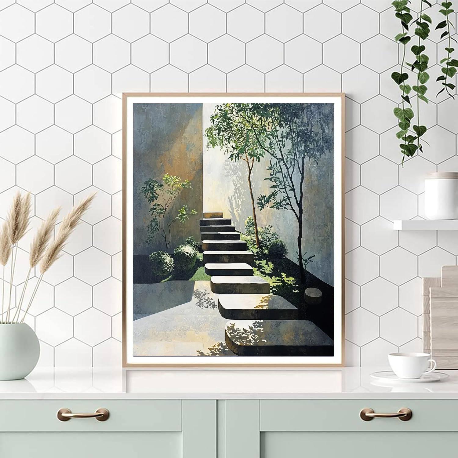 Isamu Noguchi Inspired Contemporary Zen Garden  Paint By Numbers