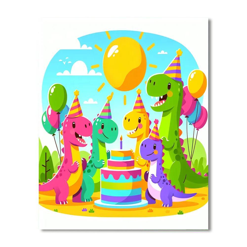 Adventurous Dinosaur Party Paint By Number