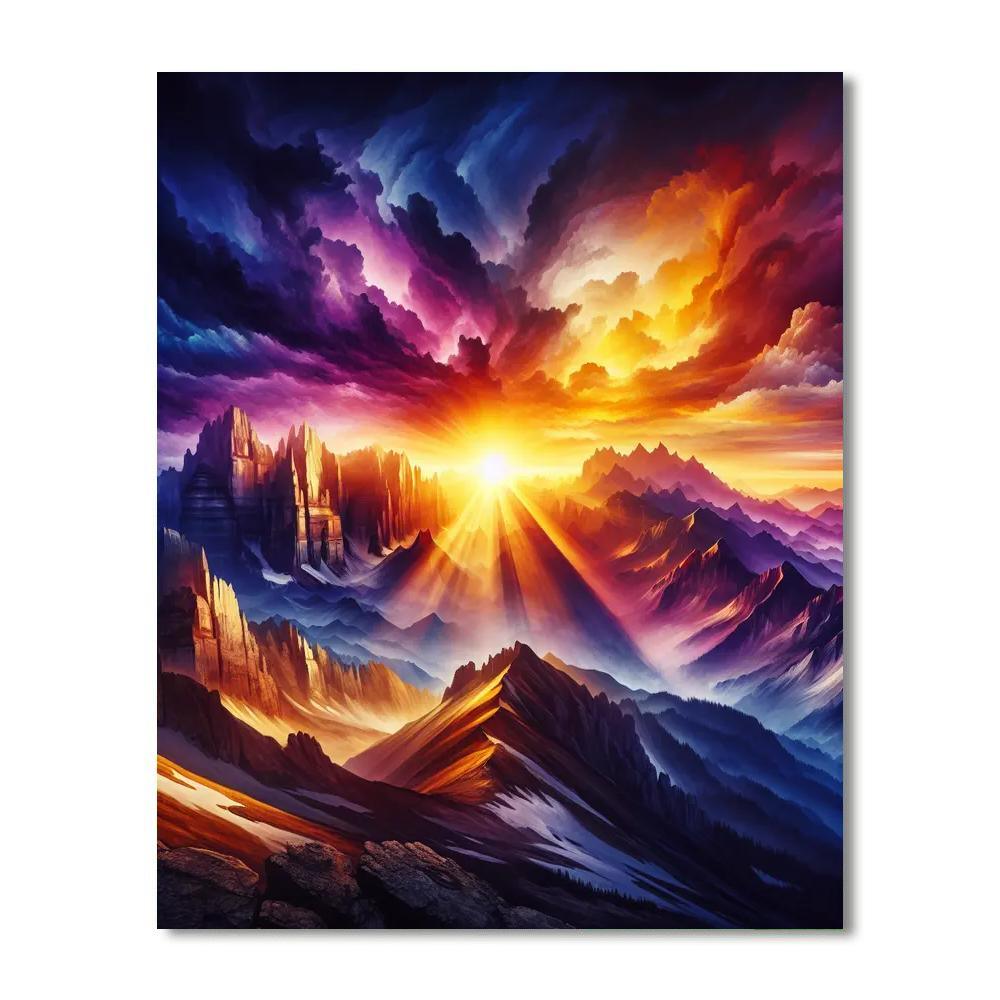 Mountain Sunrise Splendor Paint By Numbers Kits