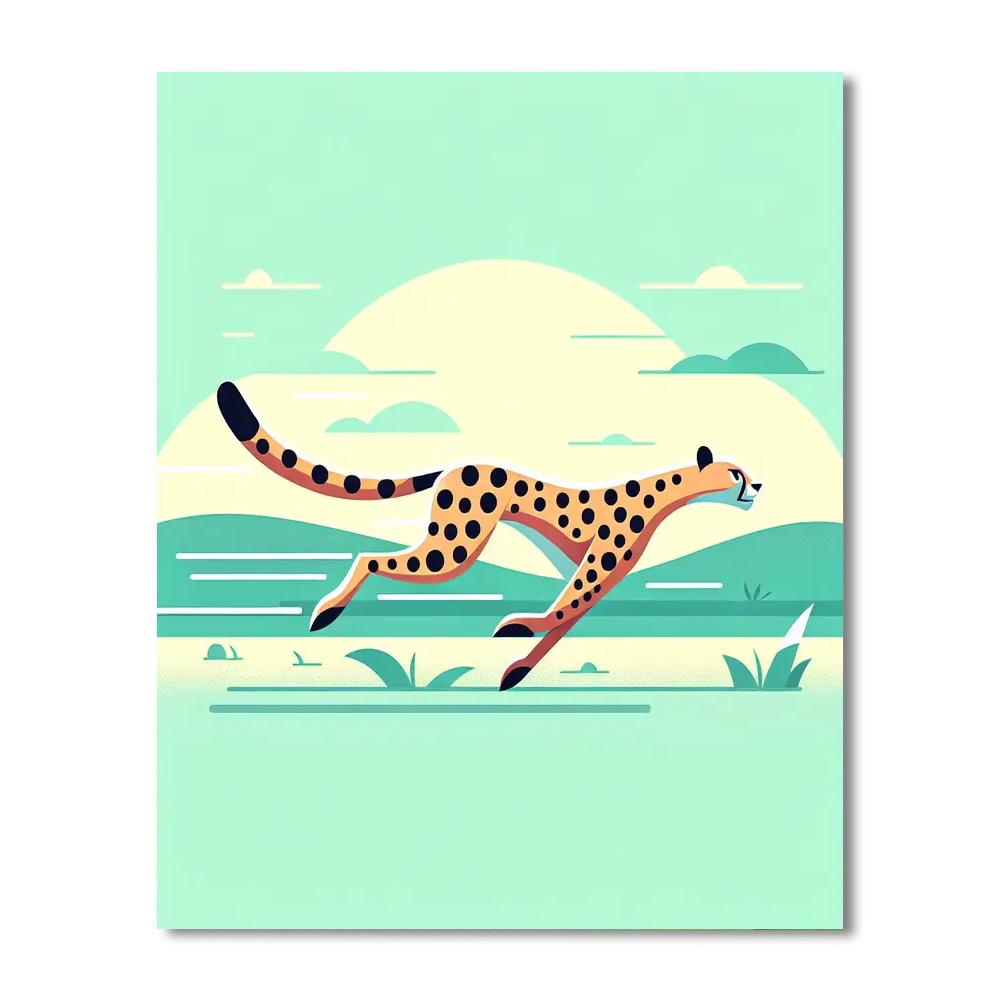 Captivating Cheetah Chase Painting Number Kit