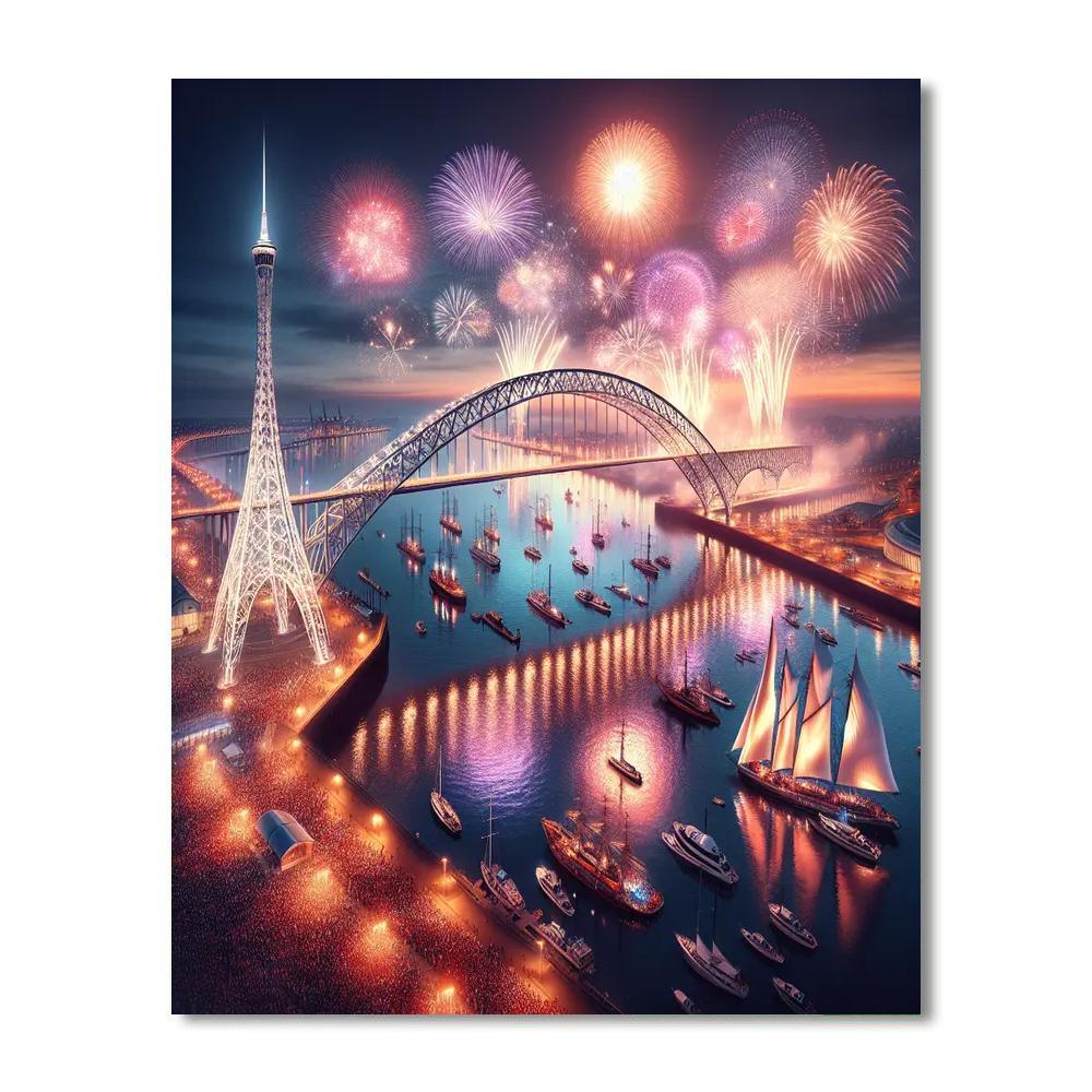 New Year Fireworks - Sydney Painting By Numbers Kit