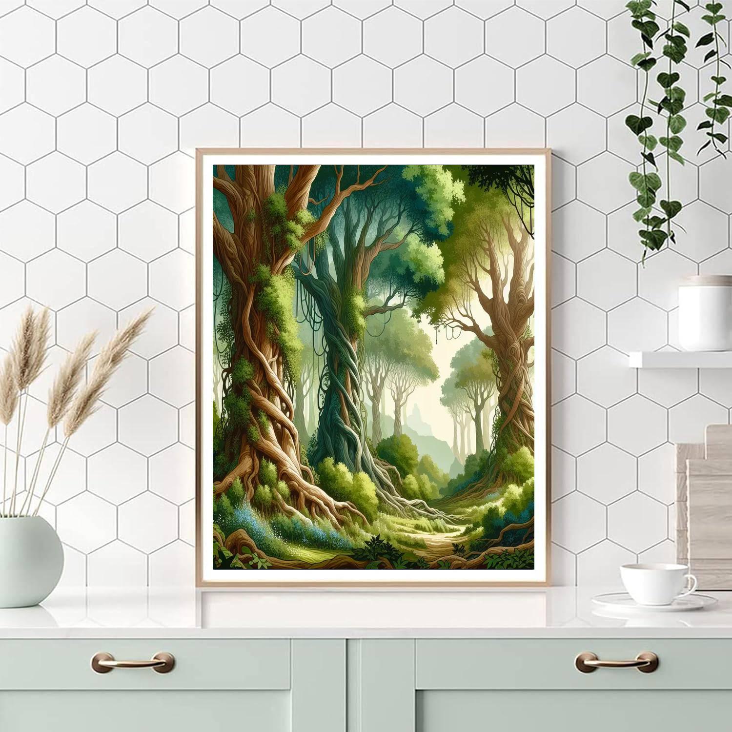 Tangled Forest Whimsy Painting Number Kit