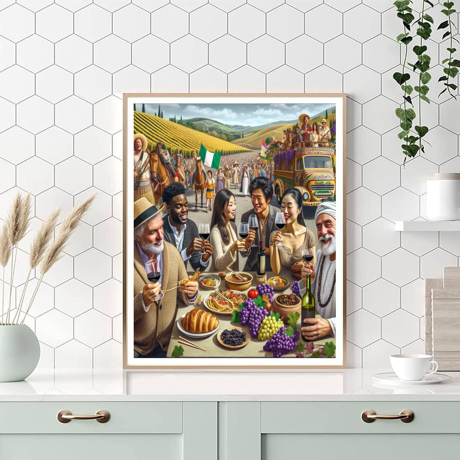 The Grape Harvest Festival - Italy Numbered Painting Kits