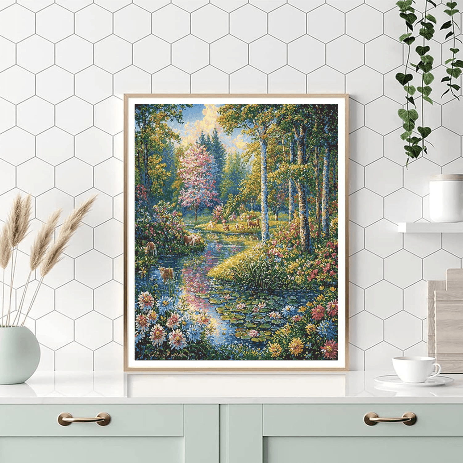 Claude Monet Inspired Whimsical Forest  Paint By Numbers Art