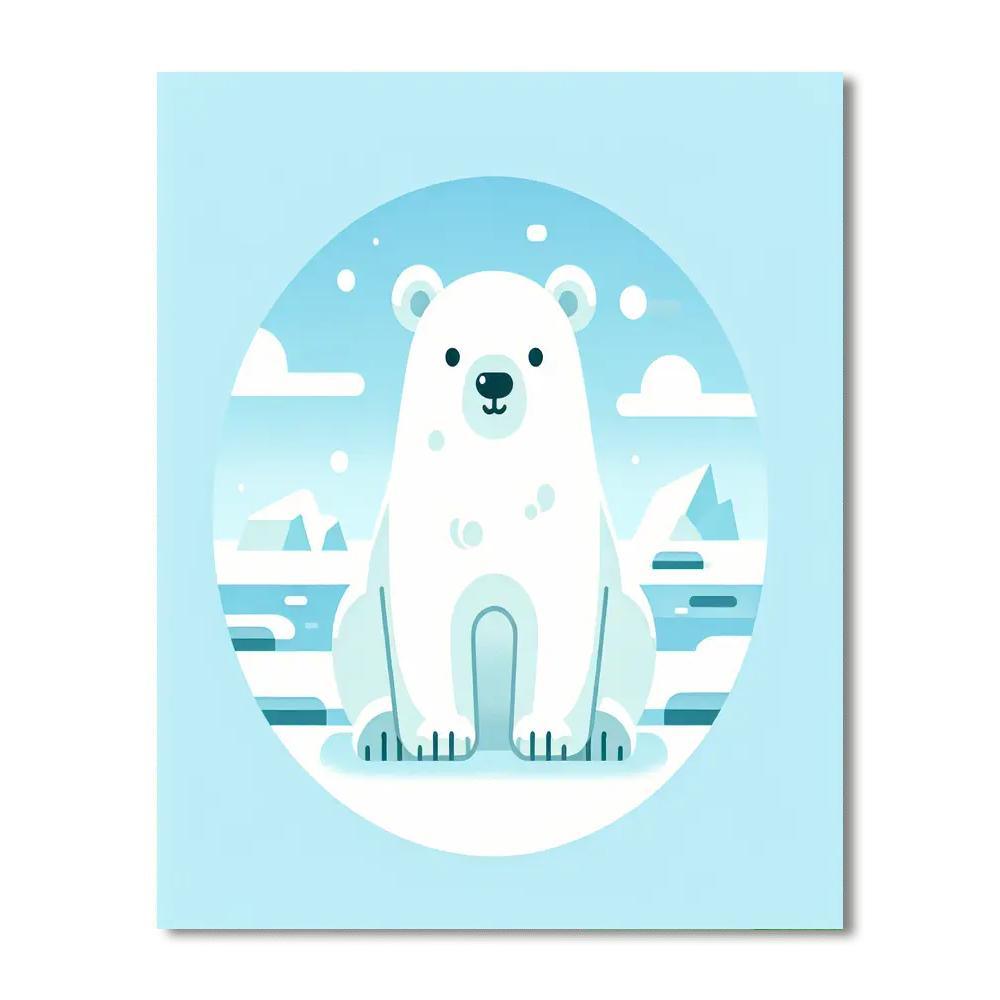 Friendly Polar Bear Numbered Painting Kits
