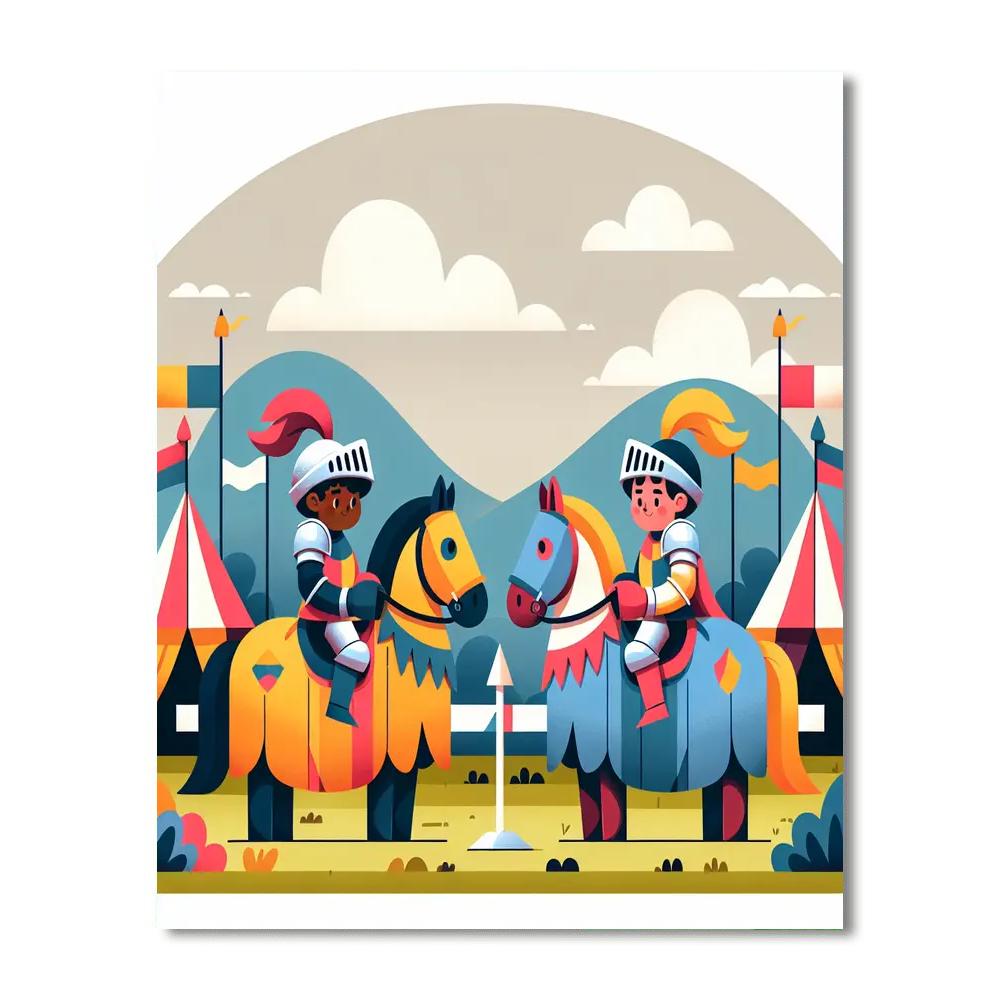 Noble Knights' Tournament DIY Paint By Numbers