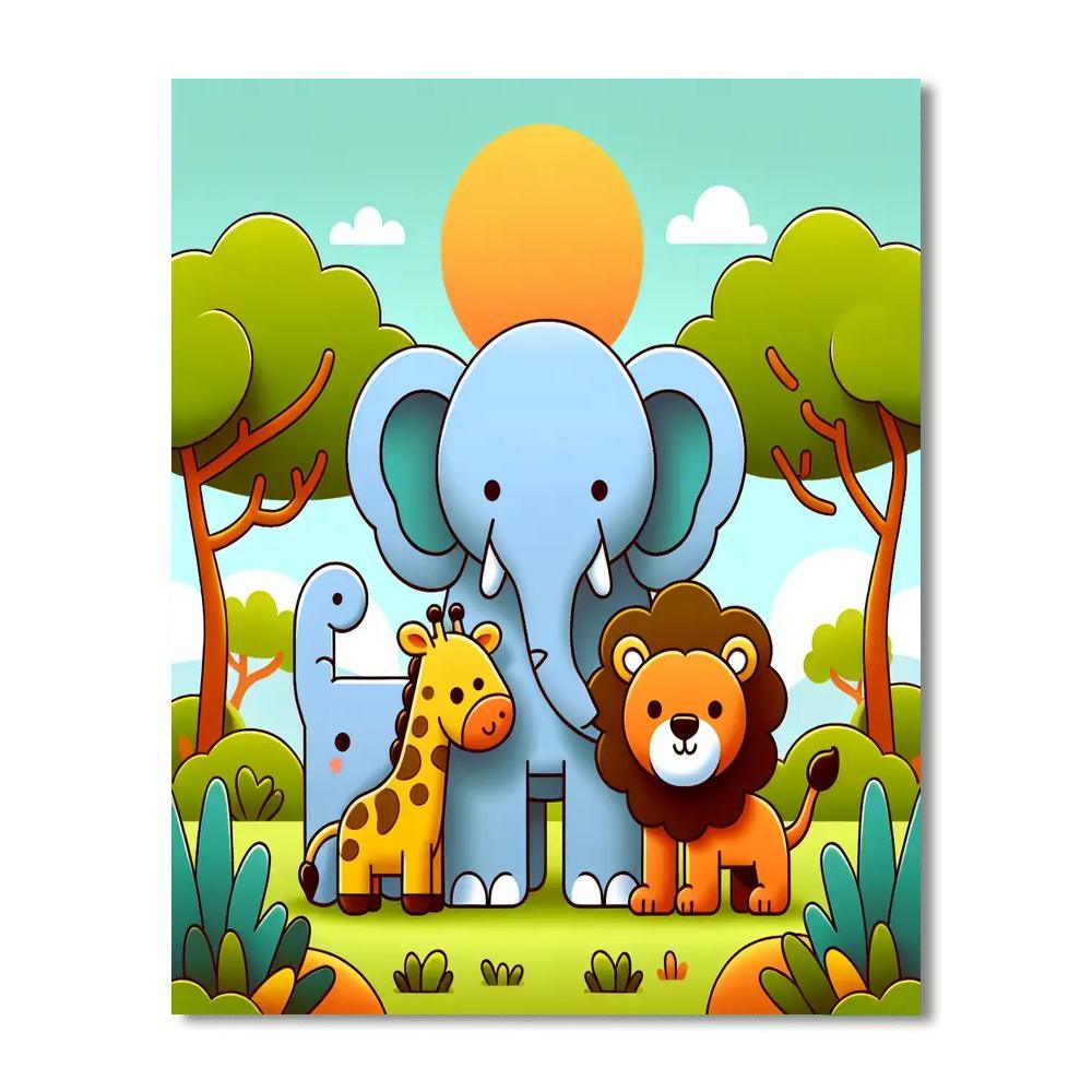 Savanna Wildlife Safari Number Painting