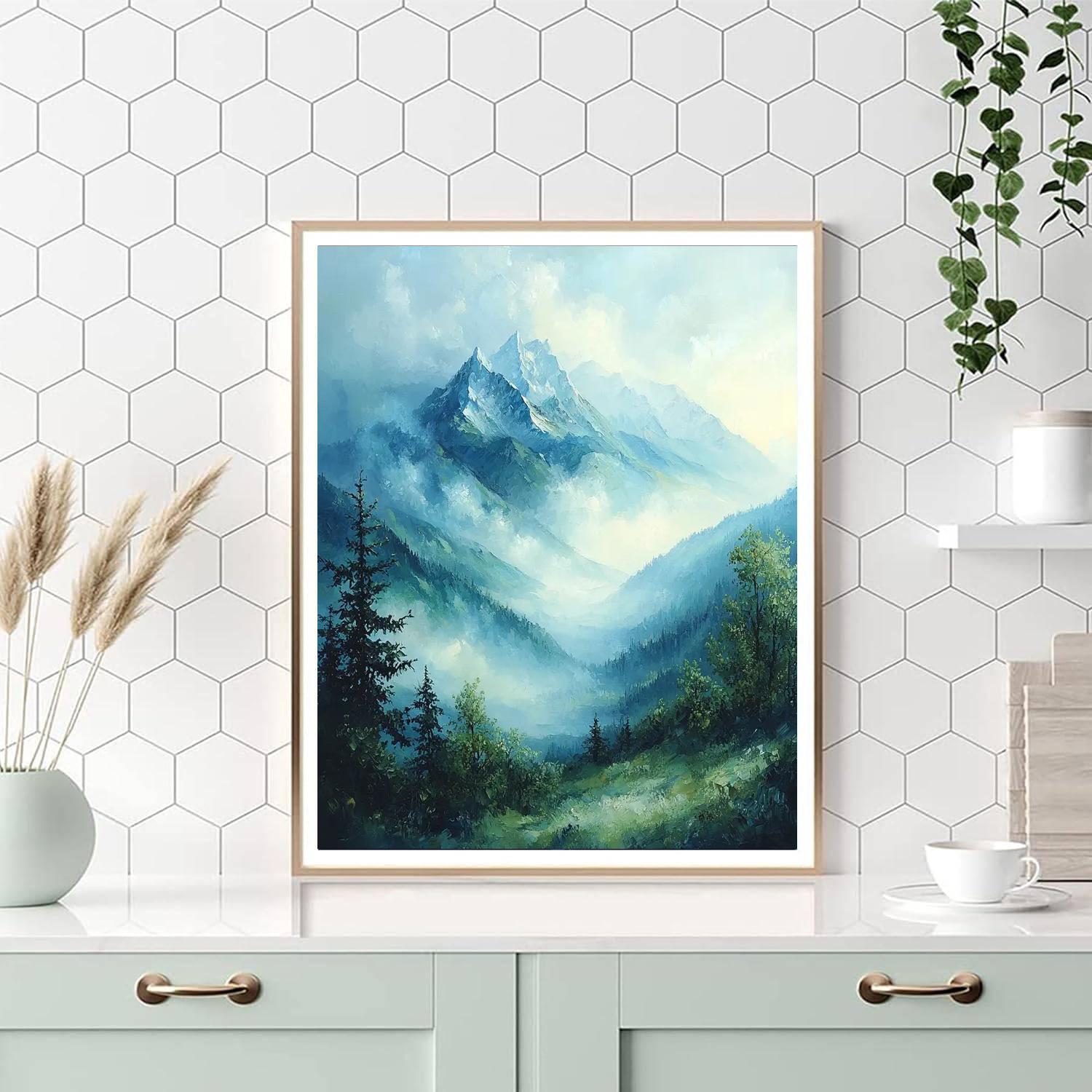 Caspar David Friedrich Inspired Misty Morning In The Mountains  Paint By Numbers Kits