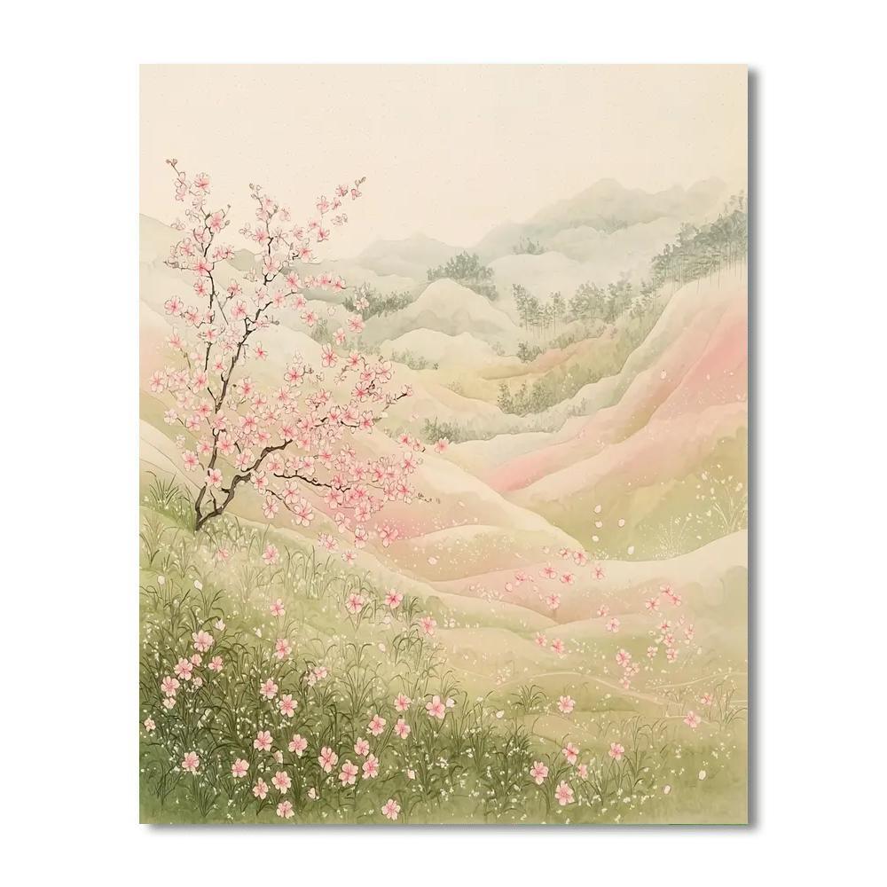 Hiroshige Inspired Ethereal Blossoms In Tranquil Breezes  Paint By Color