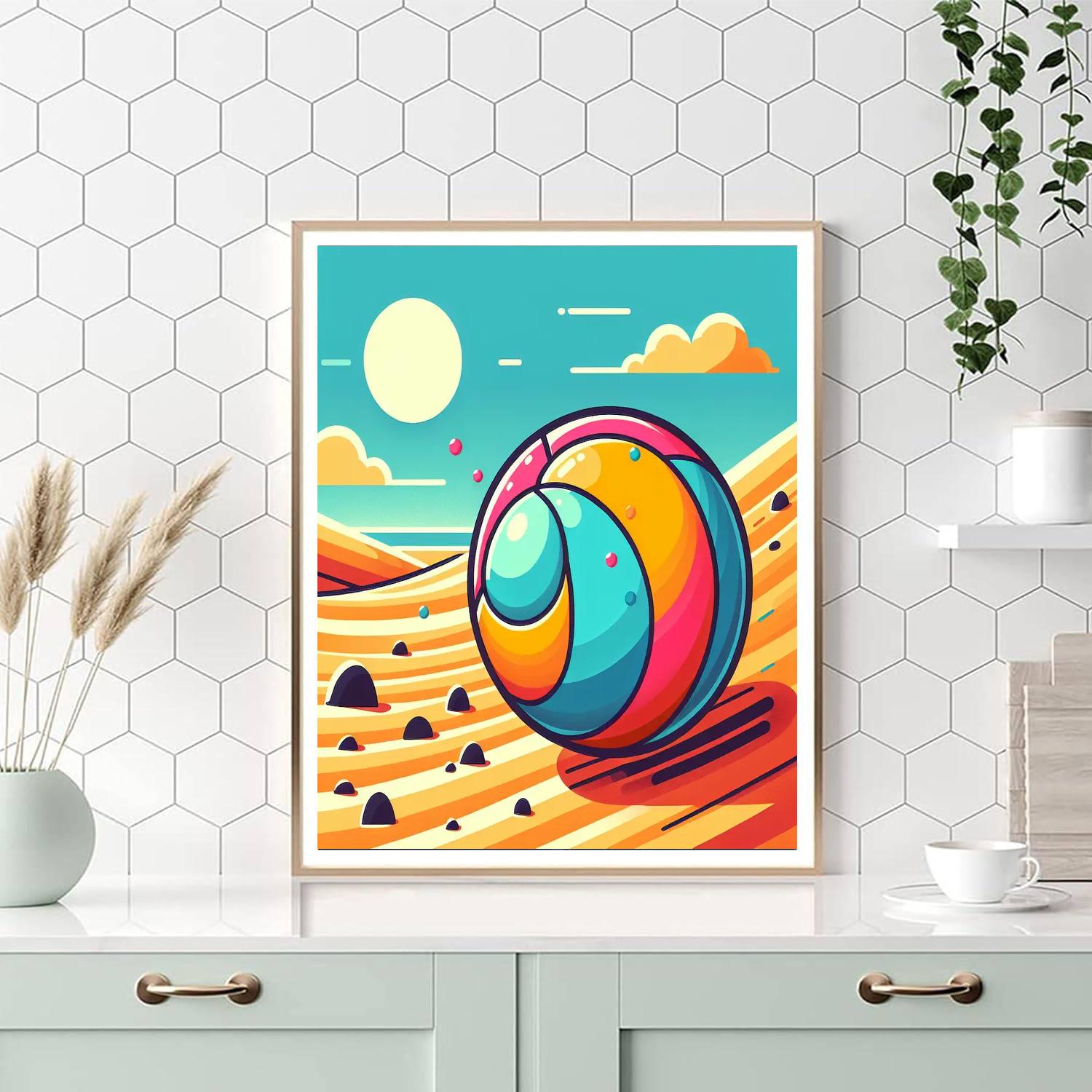 Bouncy Beach Ball Paint By Numbers Art