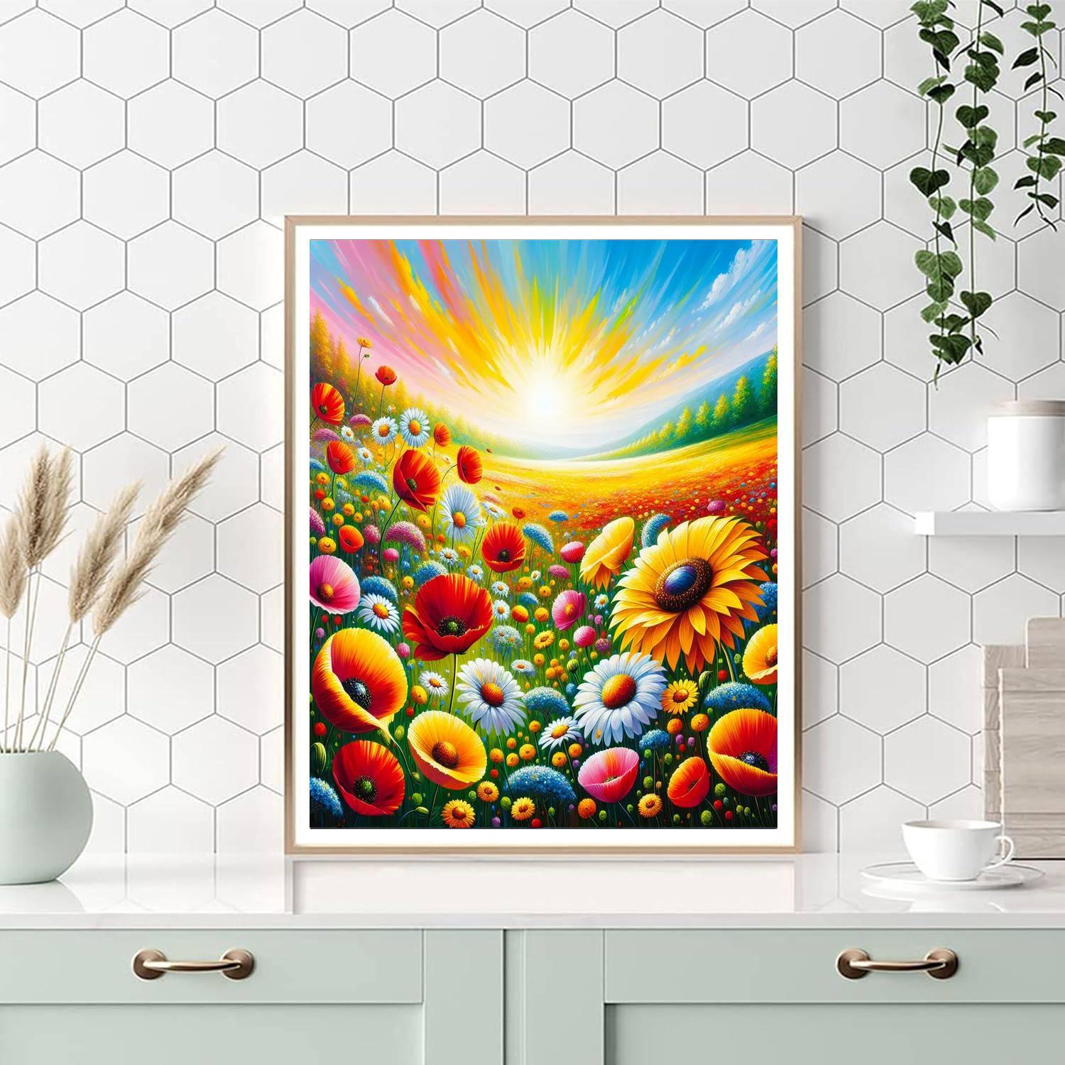 Colorful Wildflower Field Paint By Numbers Kits