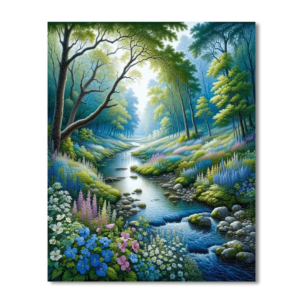 Gentle Stream In Spring Paint By Numbers