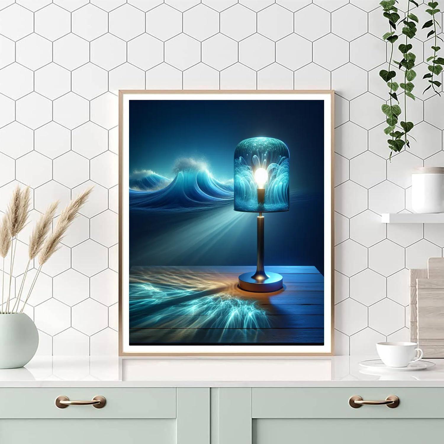 Cobalt Breeze Lamp Paint By Number