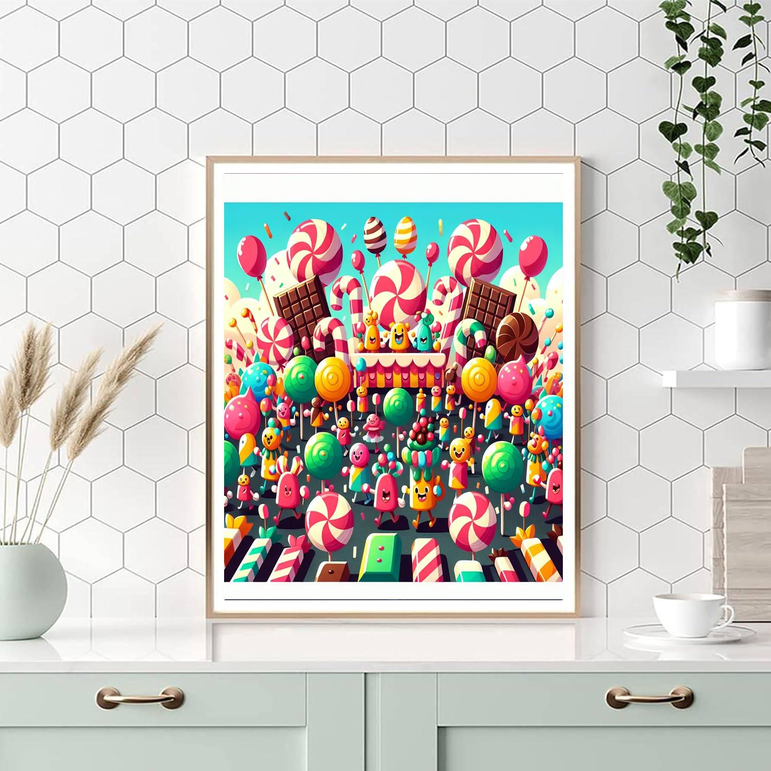 Candyland Parade Painting Number Kit