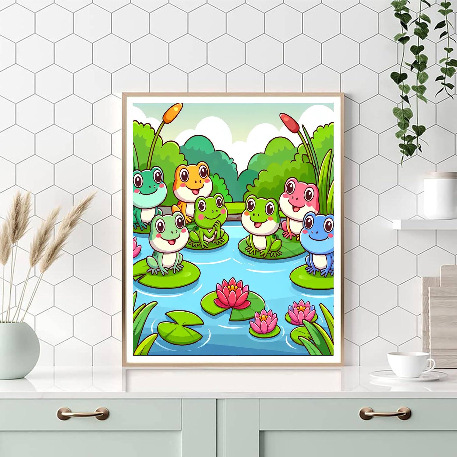 Friendly Fairytale Frogs Number Painting