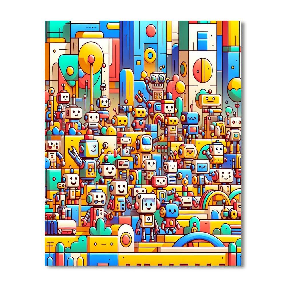 Adventure In Robot City Paint By Color