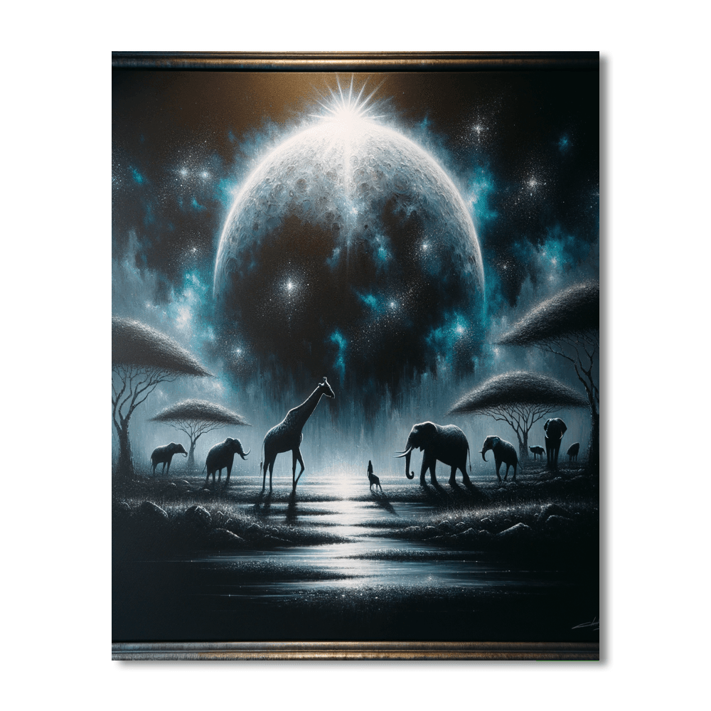 Moonlit Safari Number Painting