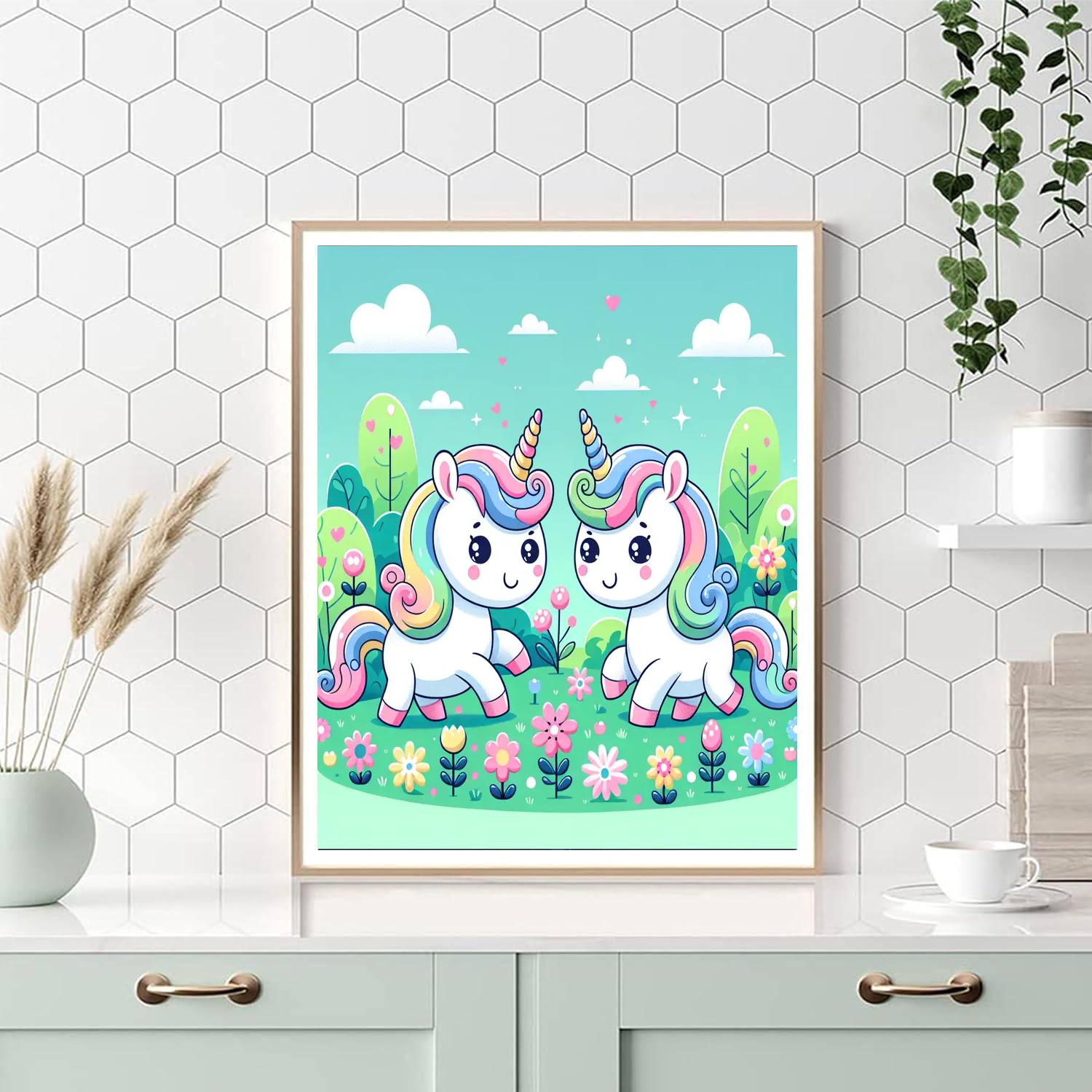 Mystical Unicorns Meadow Painting Number Kit