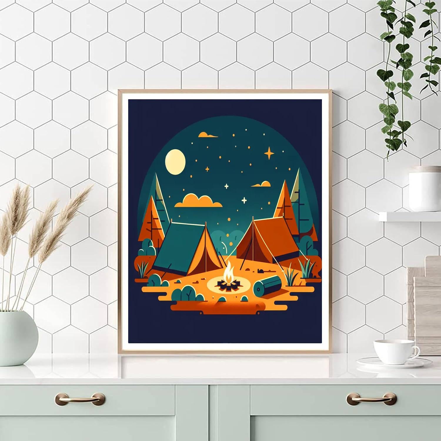 Starry Night Camping Numbered Painting Kits