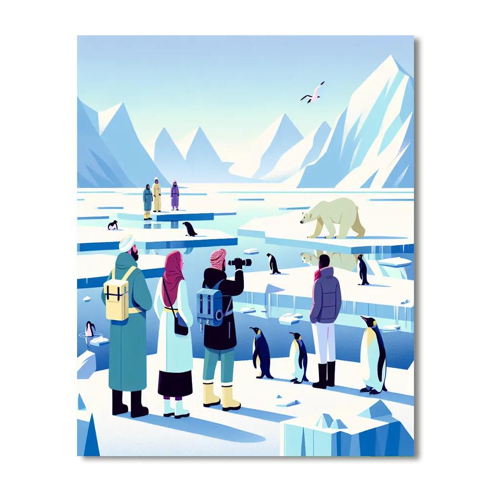 Polar Wildlife Expedition Painting Number Kit