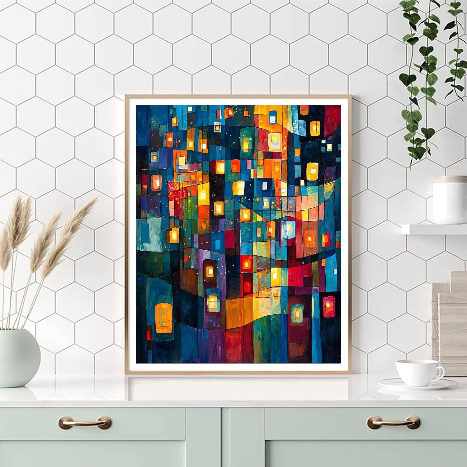 Wassily Kandinsky Inspired Harmonious City Symphony  Paint By Numbers Kits
