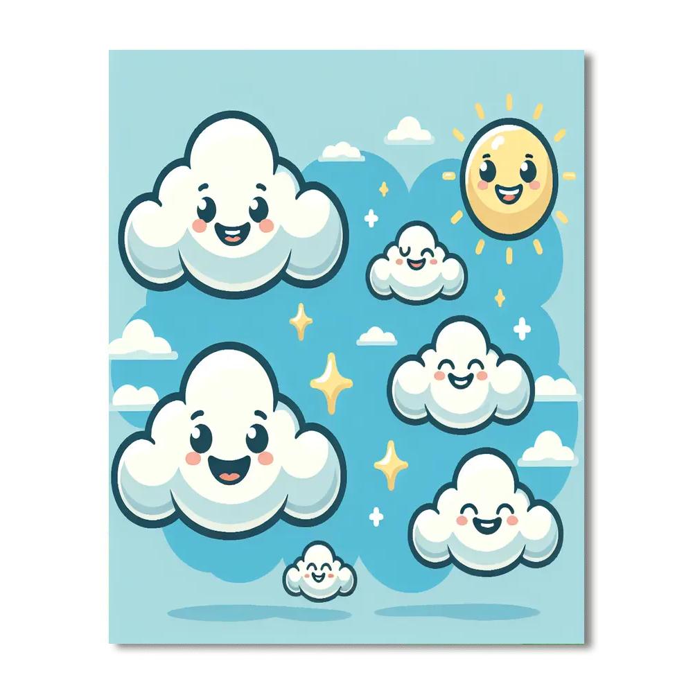 Giggling Cloud Friends Painting By Numbers Kit