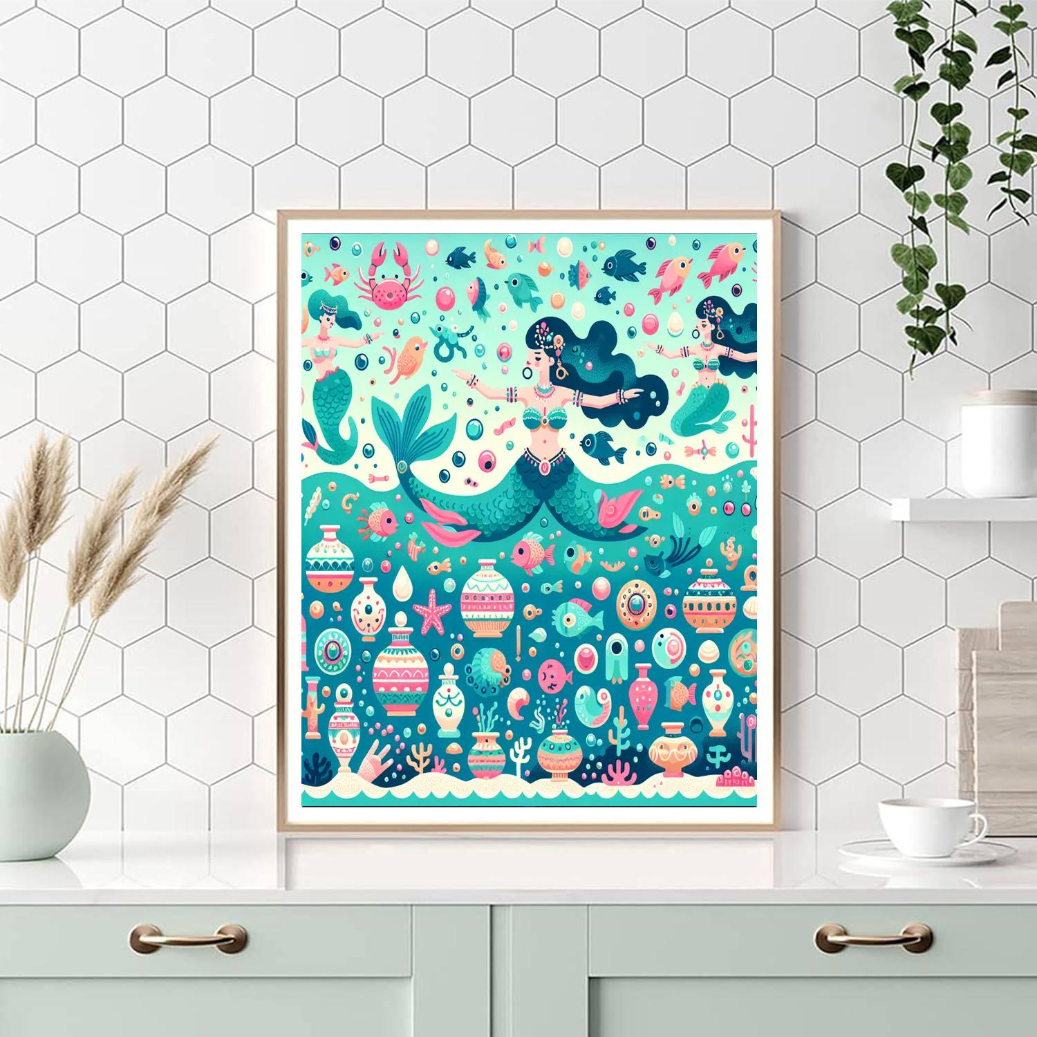 Underwater Mermaid Quest Number Painting