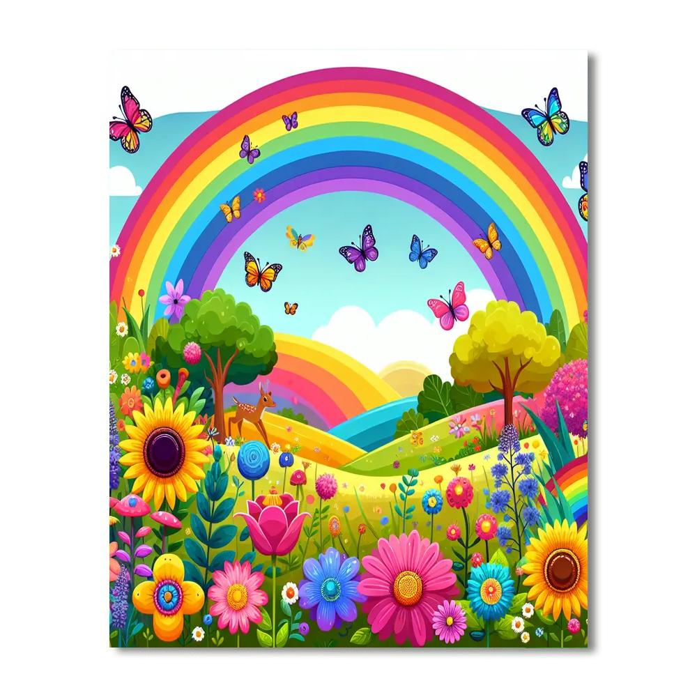 Rainbow Celebration Paint By Numbers Art