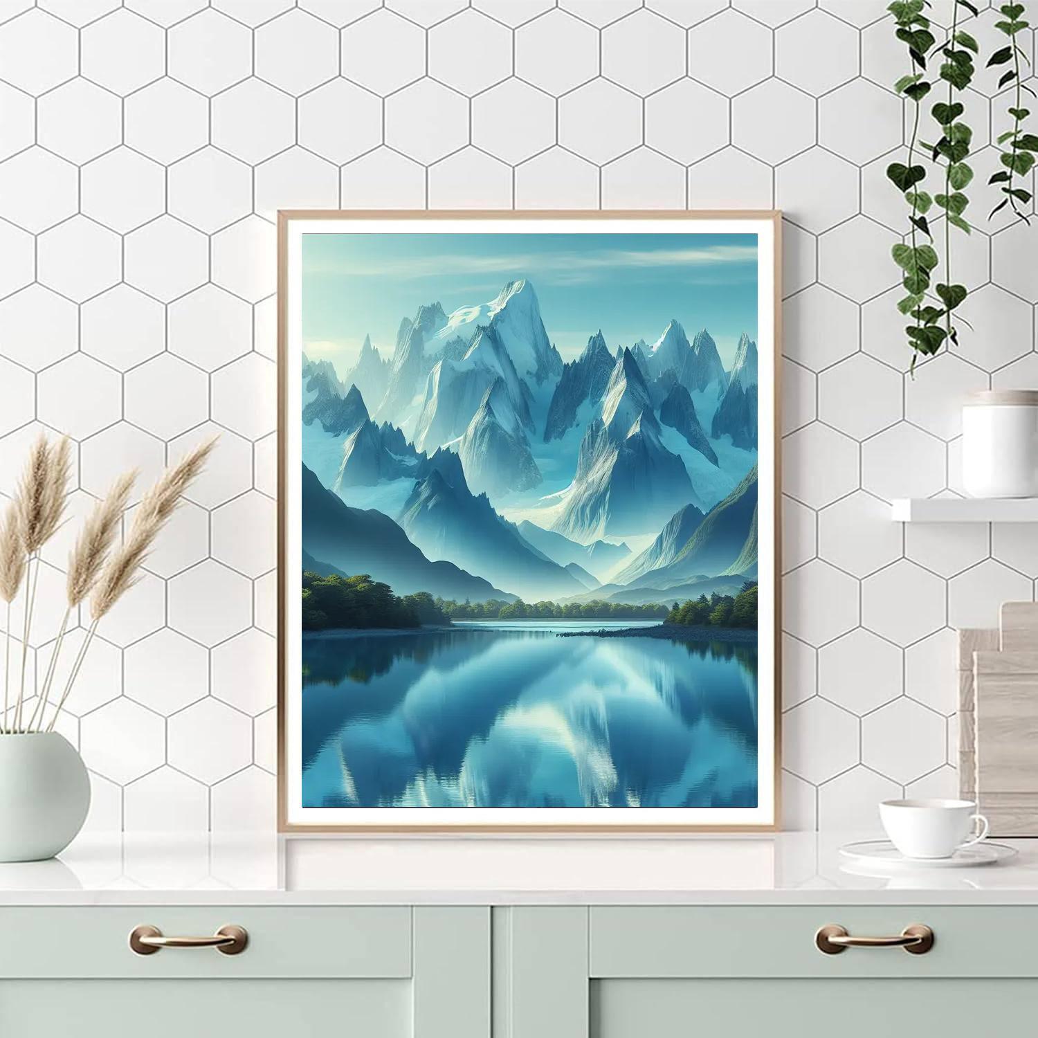 Peaceful Mountain Reflection DIY Paint By Numbers