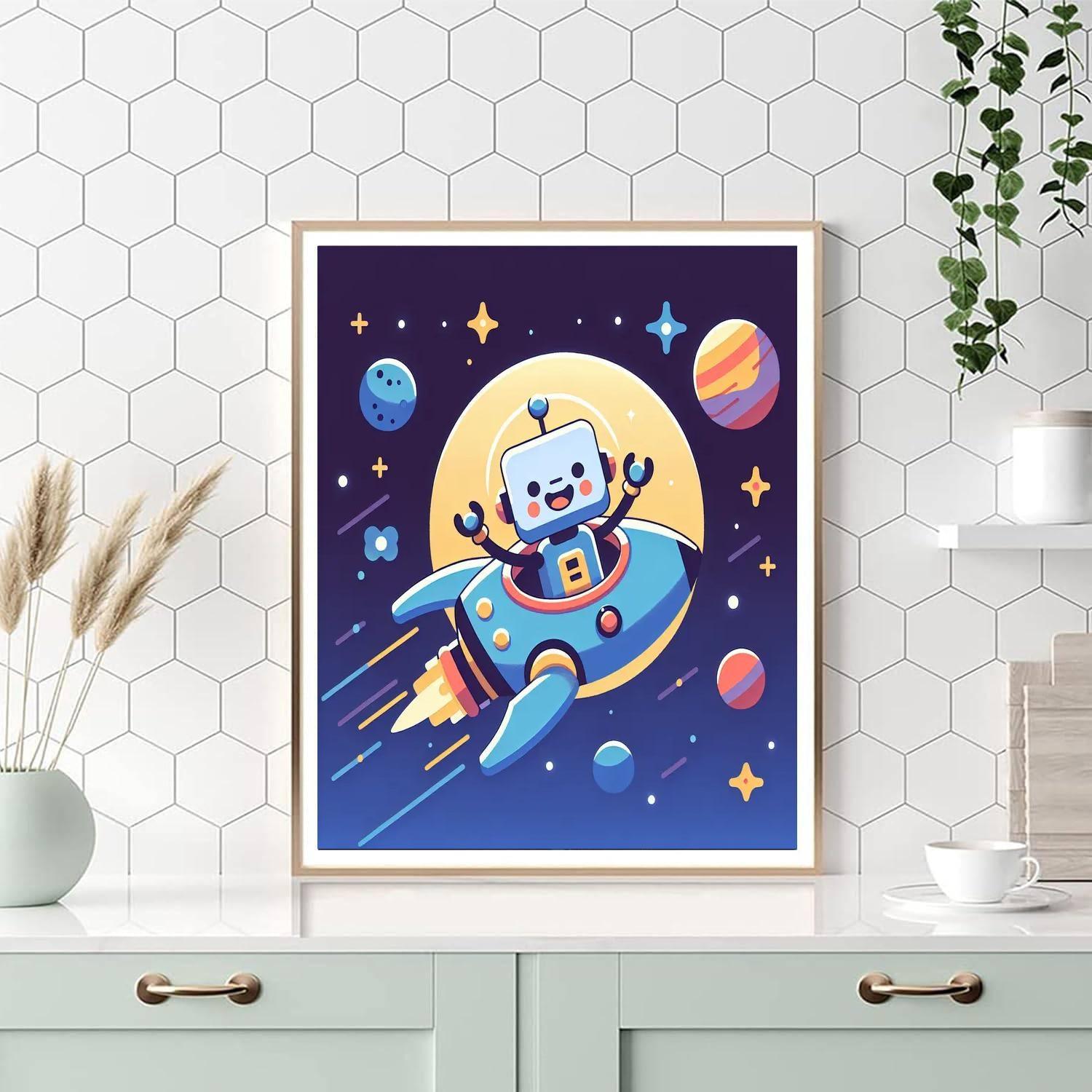 Robot's Galactic Journey Painting Number Kit