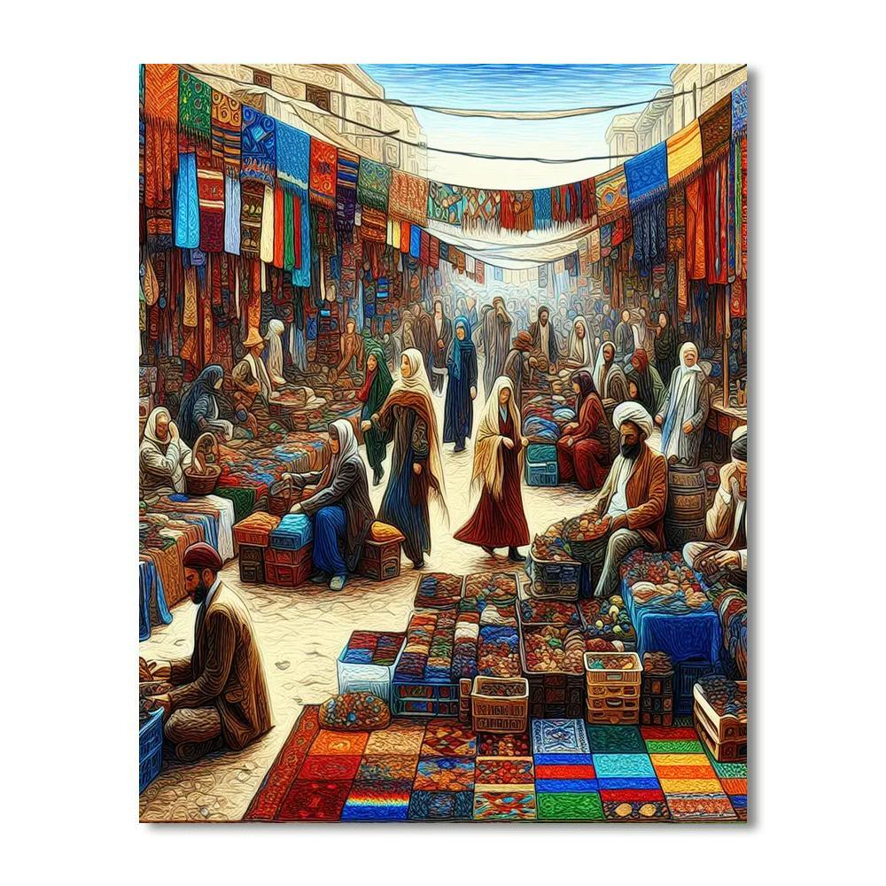Colorful Bohemian Market Numbered Painting Kits