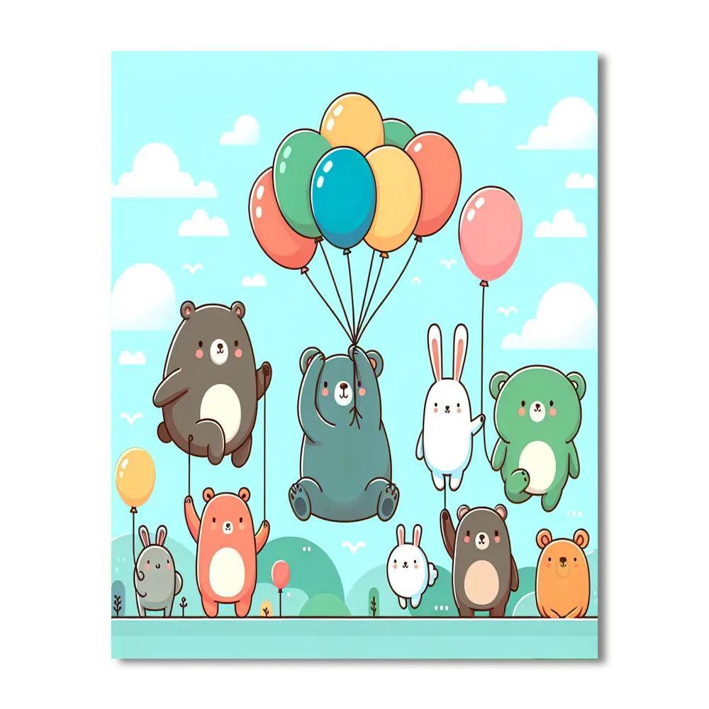 Floating Balloon Adventure Painting By Numbers Kit