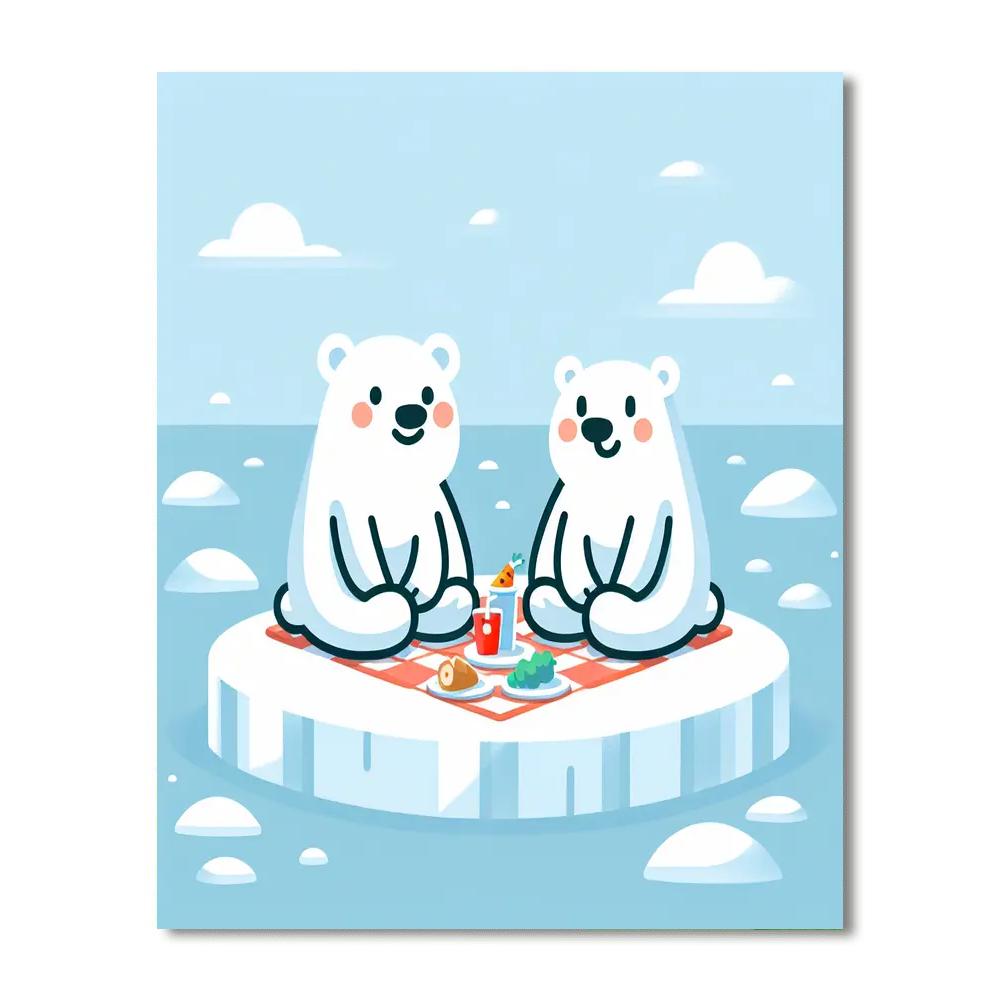 Polar Bear Picnic Paint By Number