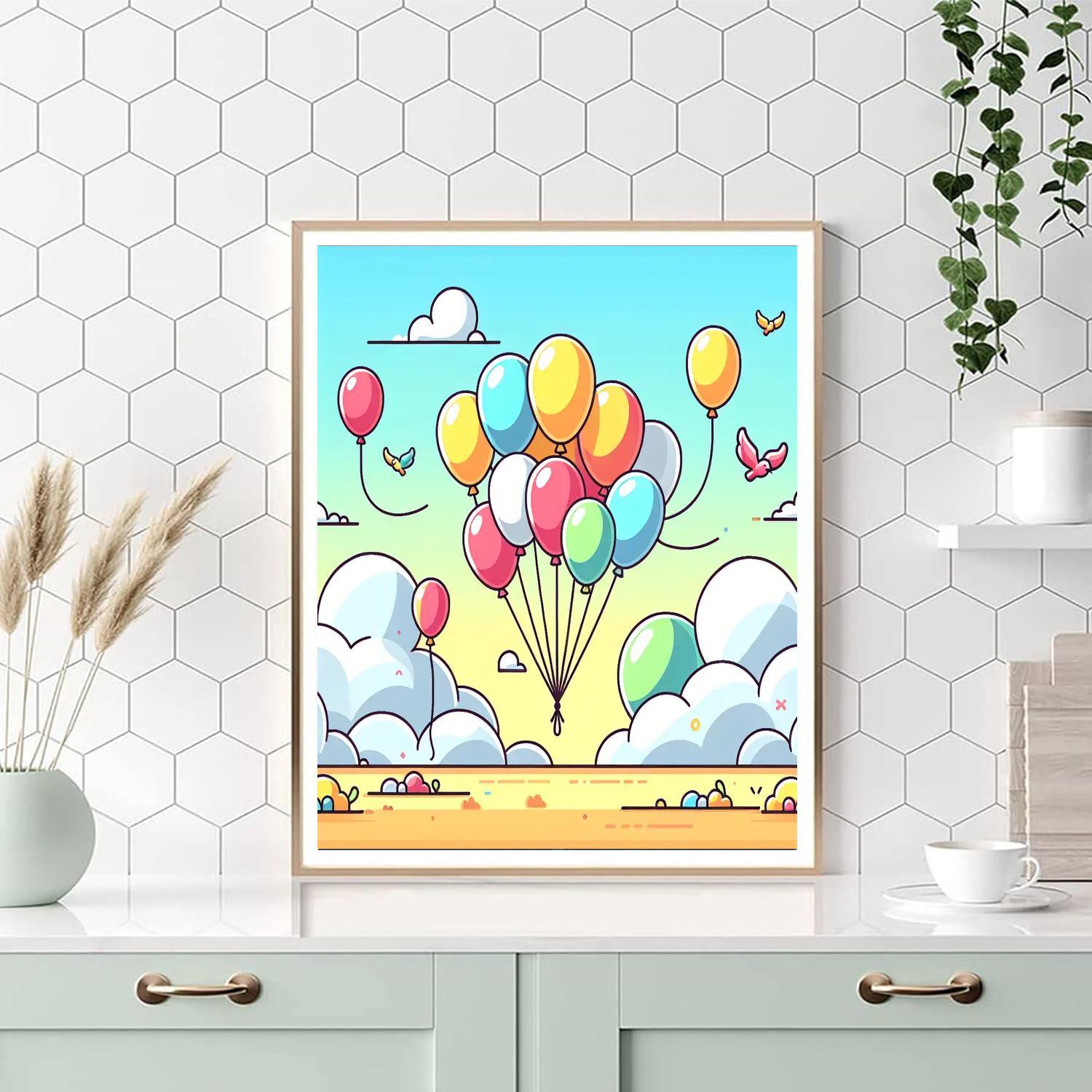 Colorful Balloons DIY Paint By Numbers